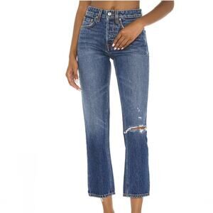 Grlfrnd Jeans Karolina High Rise Straight Crop Size 26 Midtown Blue Capsule